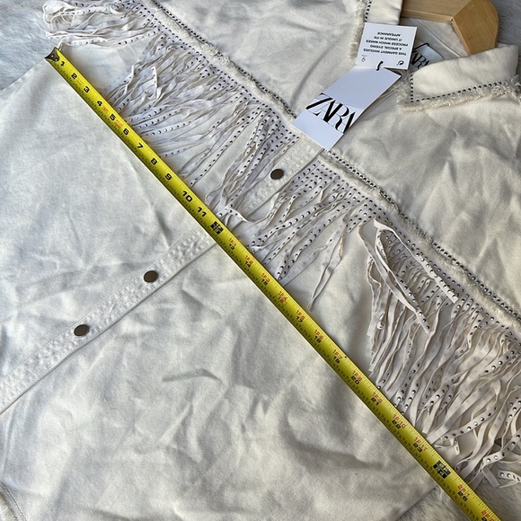 ZARA studded fringed Button-Up Shacket - Picture 7 of 8
